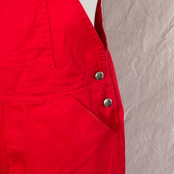 Game Bibs Red Denim Overalls - Picture 5 of 12